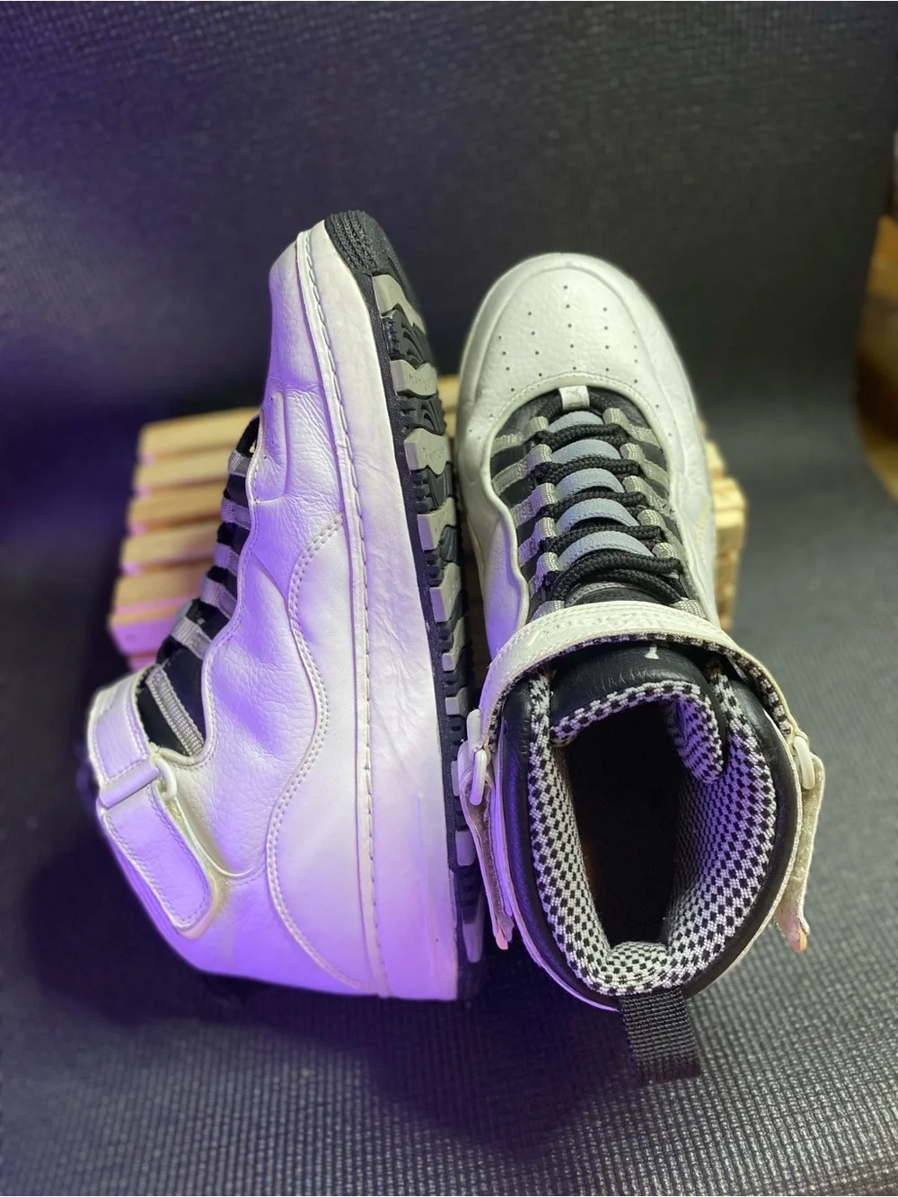 Jordan Men's White and Black High-Top Sneakers